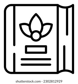 vector de contorno de icono del libro de spa. Automente. Alma de masaje