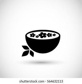 Spa bowl with flowers icon vector 
