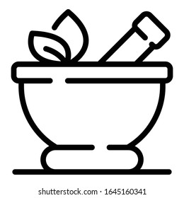 Spa bowl icon. Outline spa bowl vector icon for web design isolated on white background