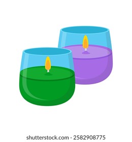 Spa Candle, Beauty and Spa Vector isolated Illustration