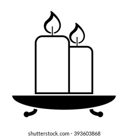spa candle black and white icon