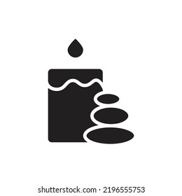 Spa Candle Filled Icon Vector Illustration
