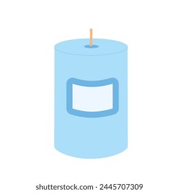 Spa candle. Handmade scented candlelight isolated in white background. Hygge time. Aromatherapy and relaxation home decor. Vector flat illustration.