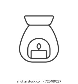 Spa candle line icon.