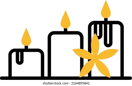 velas de spa, ilustración, vector sobre fondo blanco.