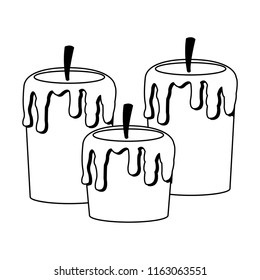 Spa candles isolated in black and white