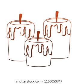 Spa candles isolated red lines