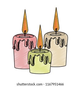 Spa candles isolated scribble