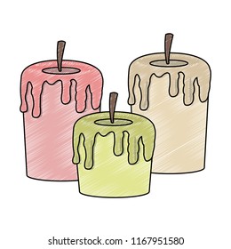 Spa candles isolated scribble