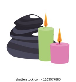 Spa candles with stones