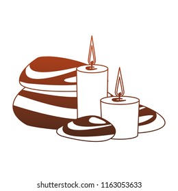 Spa candles with stones red lines