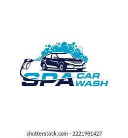 vector de diseño del logotipo de lavado de coches de spa