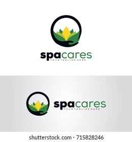 Spa Cares Logo Template Design Vector, Emblem, Design Concept, Creative Symbol, Icon