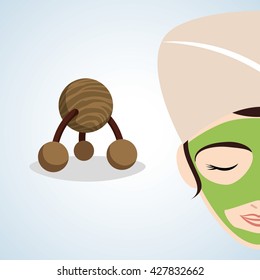 Spa center design. health icon. Isolated illustration , editable vector