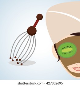 Spa center design. health icon. Isolated illustration , editable vector