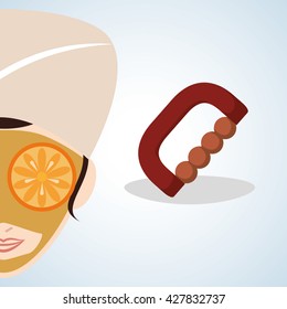 Spa center design. health icon. Isolated illustration , editable vector