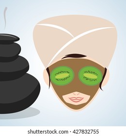 Spa center design. health icon. Isolated illustration , editable vector