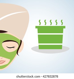 Spa center design. health icon. Isolated illustration , editable vector