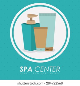 SPA Center design over blue background, vector illustration