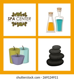 Spa center design over orange background, vector illustration