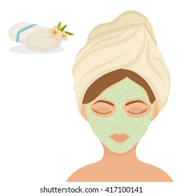Spa center design. Skin care concept. Flat illustration