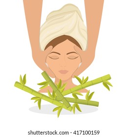 Spa center design. Skin care concept. Flat illustration