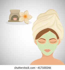 Spa center design. Skin care concept. Flat illustration
