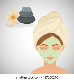 Spa center design. Skin care concept. Flat illustration