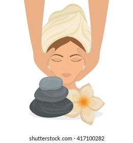 Spa center design. Skin care concept. Flat illustration