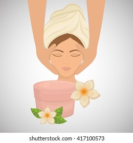 Spa center design. Skin care concept. Flat illustration