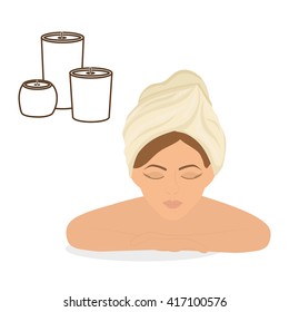 Spa center design. Skin care concept. Flat illustration