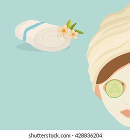Spa center design. Skin care concept. Flat illustration