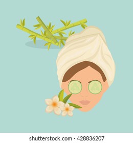 Spa center design. Skin care concept. Flat illustration