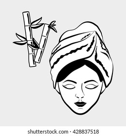 Spa center design. Skin care concept. Flat illustration