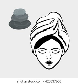Spa center design. Skin care concept. Flat illustration
