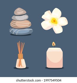 Spa center and healthy lifestyle icon collection