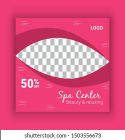 Spa center social media post design template