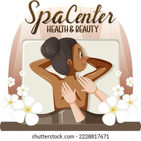 Spa center text for banner or poster design illustration