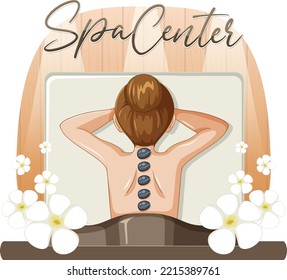 Spa center text design for banner or poster illustration