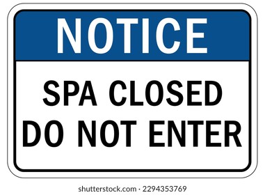 Señal y etiquetas cerradas del spa
