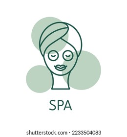 Icono de color del spa, estilo de logotipo