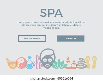 SPA. Concept header. Vector illustration.