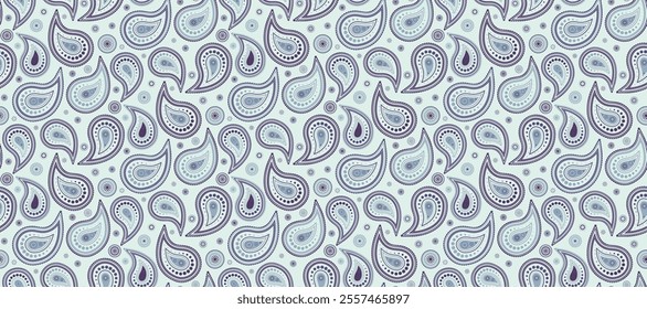 Spa cool in clothing flower. Designer dress ornamental contemporary. Colourful tile with boteh symmetry. Motif seamless pattern 2025 paisley.