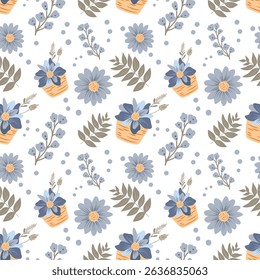 spa cosmetic and bath accessories seamless pattern illustration on white background.
