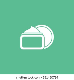 Spa Cosmetic Cream Flat Icon On Green Background