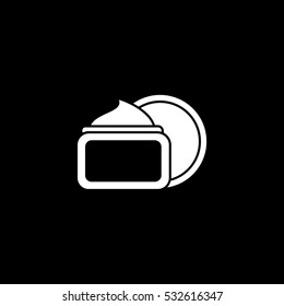Spa Cosmetic Cream Flat Icon On Black Background