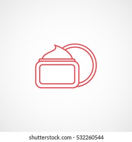 Spa Cosmetic Cream Red Line Icon On White Background
