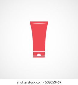Spa Cosmetic Gel Red Flat Icon On White Background