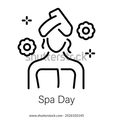 Spa day icon in linear style 