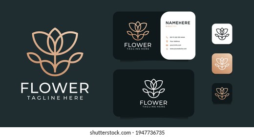 Spa decoration feminine flower logo design set collection. Logo can be used for icon, brand, identity, yoga, plant, nature, and business company